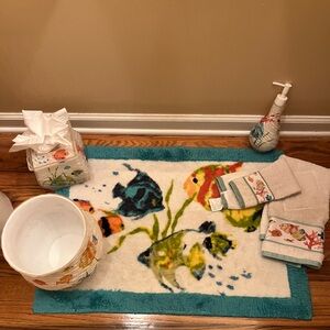 Colorful Fish Design Bath Mat by [Brand]